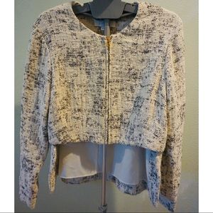 DEREK LAM TWEED HIGH LOW BLAZER